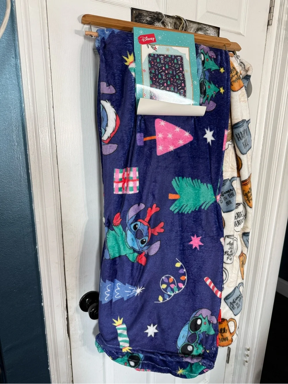 Disney Stitch Navy Holiday Blanket. 50x70